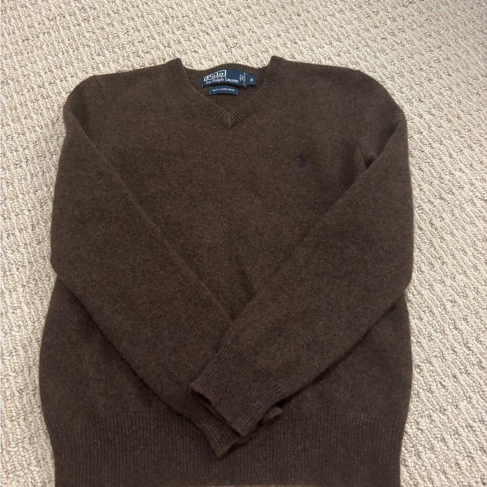 Ralph Lauren Brown V-Neck Sweater